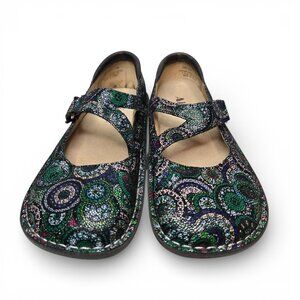 Alegria Day 327 Mary Jane Clog Shoe Women Mosaic Metallic Geo Whimsigoth 8-8.5
